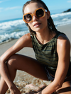 Joni Sunnies in Honey Tort/Green - Stitch And Feather