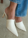 Garret Heeled Mule in Ivory