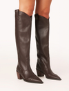 Oceane Vegan Leather Boot in Chocolate - Stitch And Feather