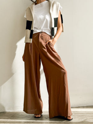 Espresso Front Pleated Pants - Stitch And Feather