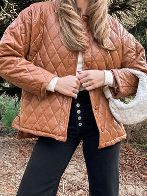 Harley Vegan Leather Quilted Jacket - Stitch And Feather