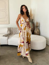 Bali Linen Print Maxi Dress