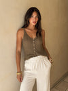 No Rules Crochet Tank in Olive