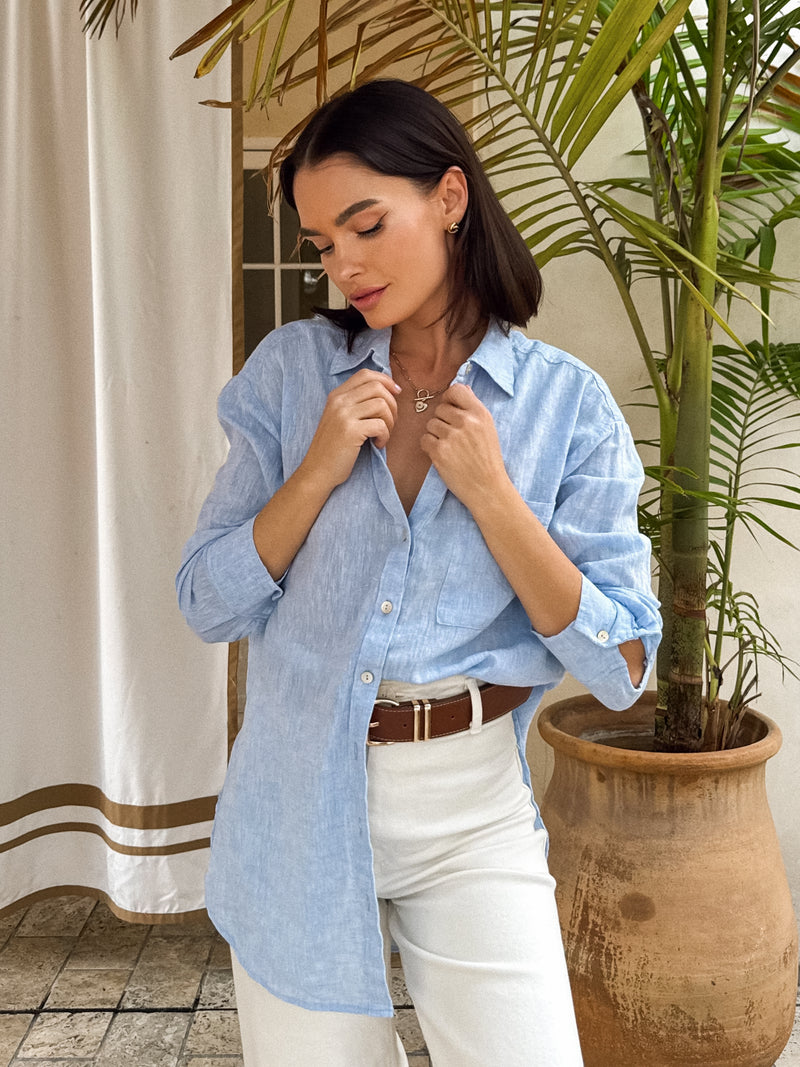 Dreamin' Linen Button Down - Stitch And Feather