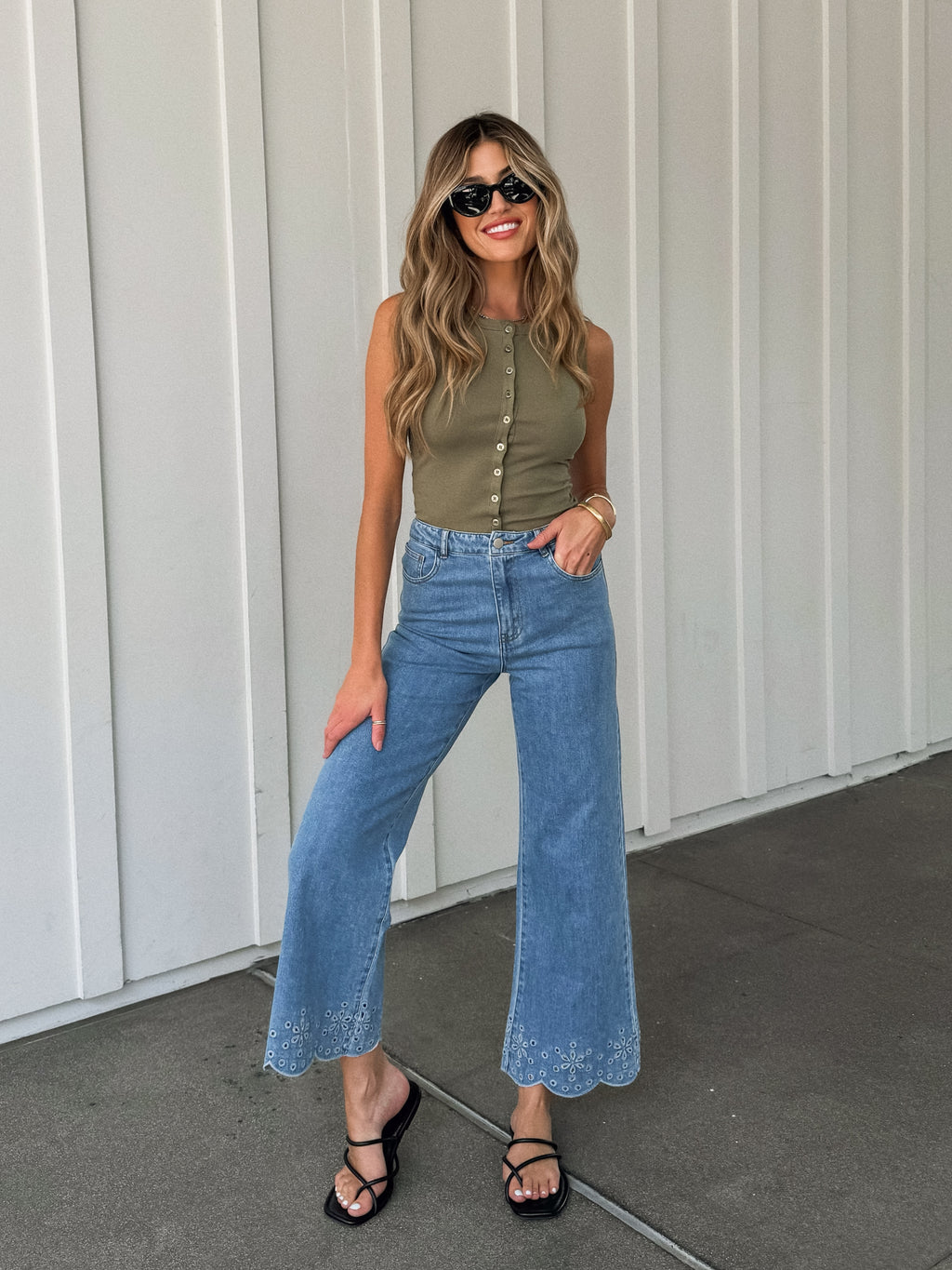 Over You Tank in Olive - Stitch And Feather
