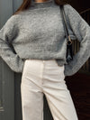 Thea Turtleneck Sweater in Grey - Stitch And Feather