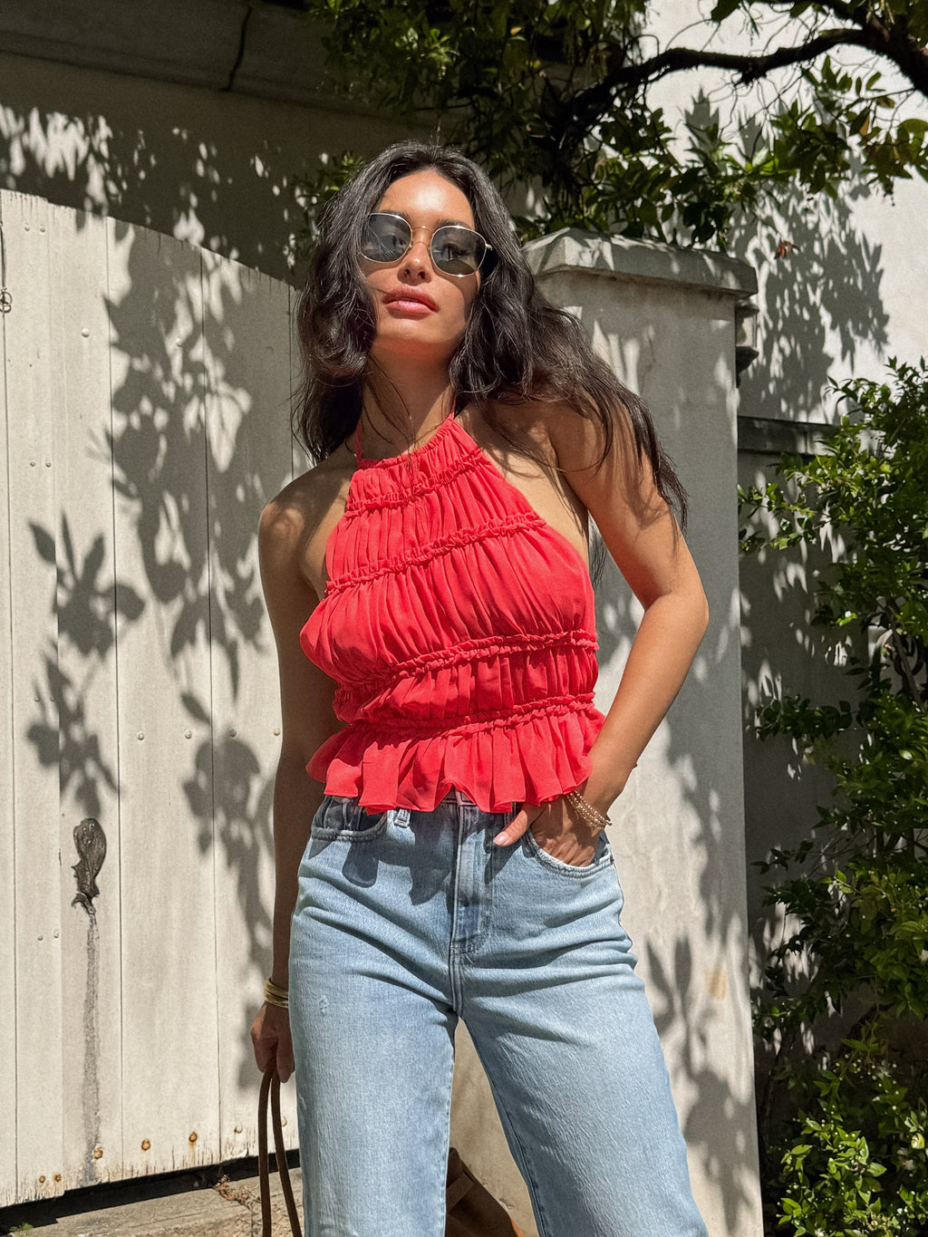 Sunkiss Ruffle Halter Top - Stitch And Feather