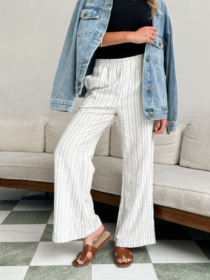 Island Time Striped Flared Pants - Stitch And Feather