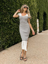 Lake Como Stripe Midi Dress - Stitch And Feather