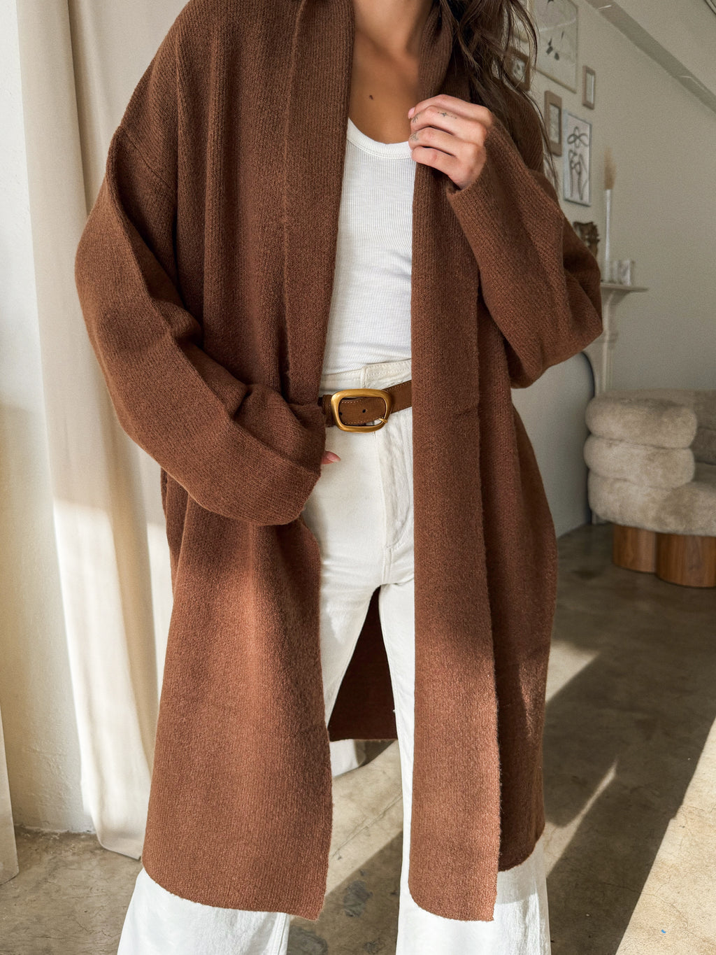 Harvest Knit Cardigan in Chestnut