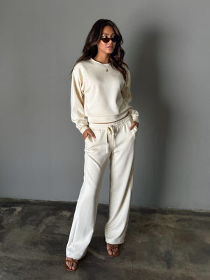 Lena Sweatpants in Cream - Stitch And Feather