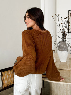 Cinnamon Chunky Knit Sweater - Stitch And Feather