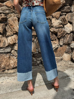Rowe Cuffed Wide Leg Jeans - Stitch And Feather