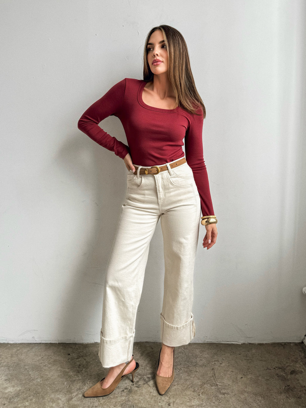 Symphony Cuffed Wide Leg Jeans