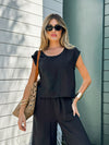 Lanai Top in Black - Stitch And Feather