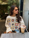 Haisley Patchwork Crochet Sweater - Stitch And Feather