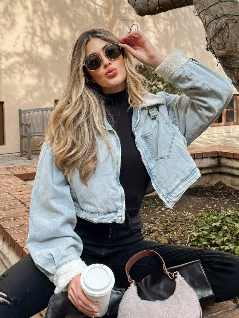 Anastasia Denim Sherpa Jacket