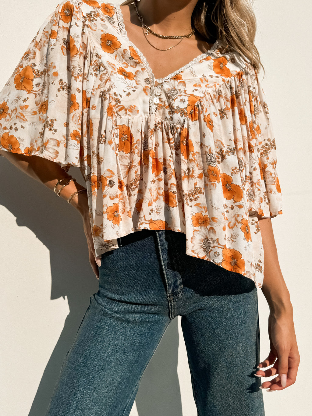 Fall is Calling Floral Blouse - Stitch And Feather