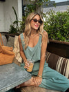 Mira Linen Tank Top in Green - Stitch And Feather