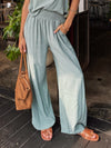 Mira Linen Pants in Green - Stitch And Feather