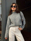 Thea Turtleneck Sweater in Grey - Stitch And Feather