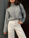 Thea Turtleneck Sweater in Grey - Stitch And Feather