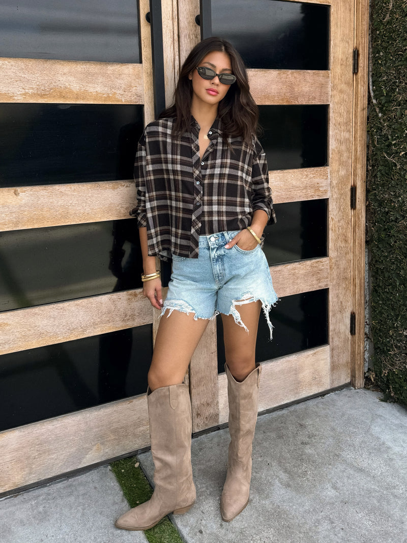 Embers Plaid Button Up - Stitch And Feather