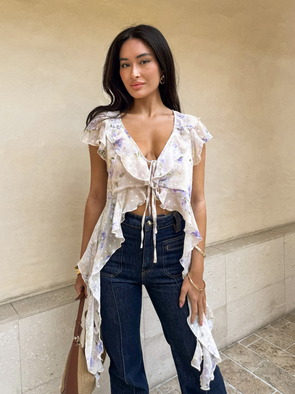 Lavender Haze Ruffle Blouse - Stitch And Feather