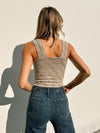 Junie Floral Jacquard Tank in Oatmeal - Stitch And Feather