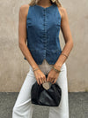 Maylene Button Down Vest - Stitch And Feather