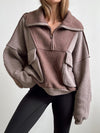 Mocha Bean Half Zip Pullover