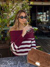 Stick With Me Oversized Sweater in Wine - Stitch And Feather