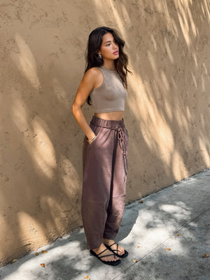 Ramona Barrel Sweatpants in Chocolate - Stitch And Feather