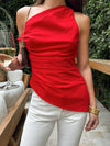 It's a Sign Asymmetrical Top in Red - Stitch And Feather