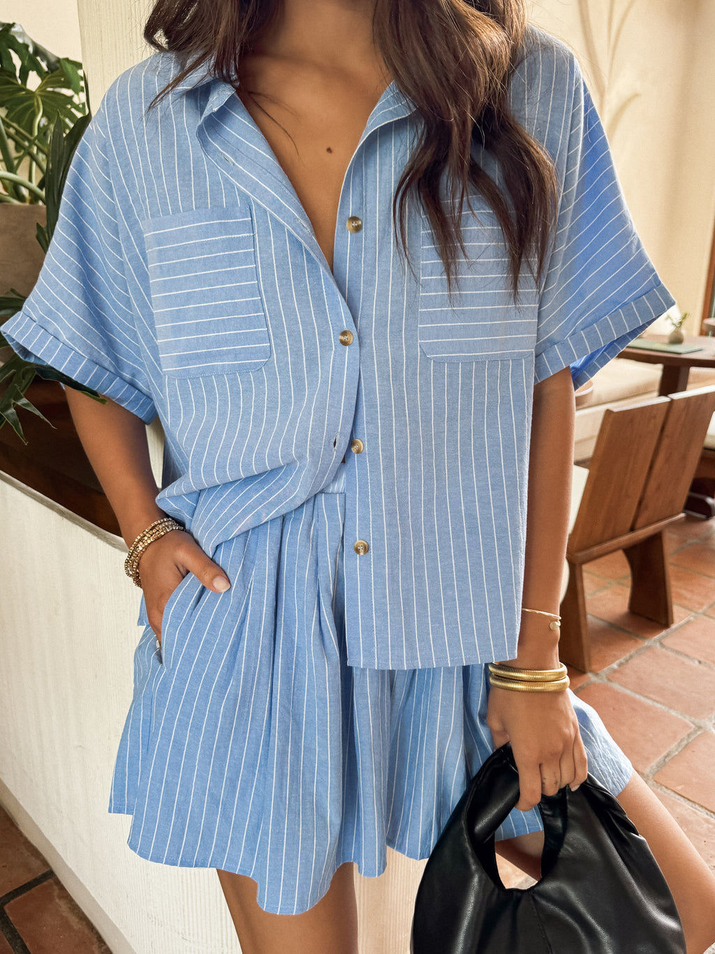 Ibiza Stripe Button Down - Stitch And Feather