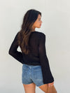 Isolde Crochet Knit Top in Black - Stitch And Feather