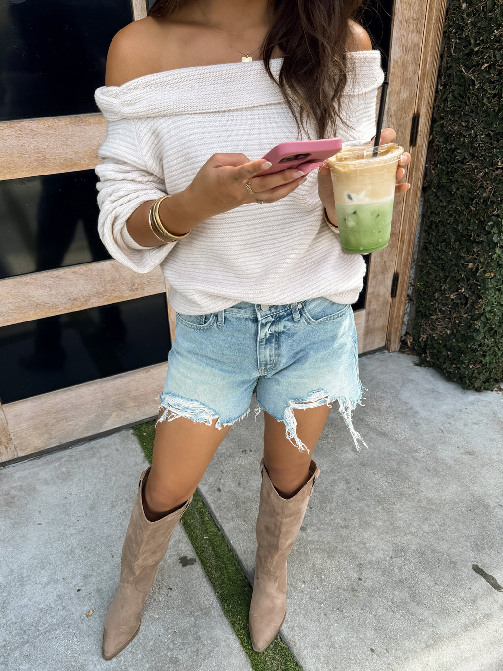 Nolan Off The Shoulder Sweater - Stitch And Feather