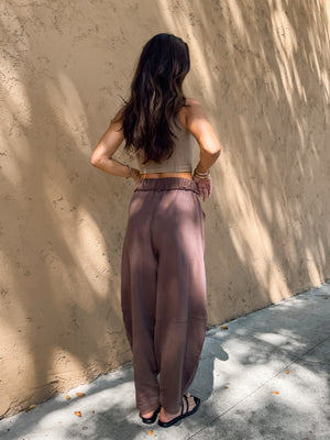 Ramona Barrel Sweatpants in Chocolate - Stitch And Feather