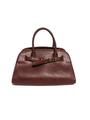 Boston Vegan Leather Tote in Raisin - Stitch And Feather