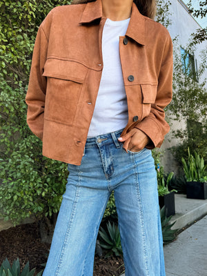 Carson Suede Jacket in Camel - Stitch And Feather