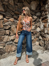 Rowe Cuffed Wide Leg Jeans - Stitch And Feather