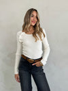 Mia Long Sleeve Knit Top in Cream