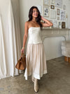 Americano Strapless Midi Dress in Ecru