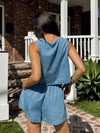 Let Loose Denim Shorts - Stitch And Feather