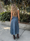 Blue Ridge Denim Midi Skirt - Stitch And Feather