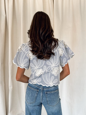 Tabitha Tie Front Top - Stitch And Feather