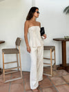 Taurus Linen Strapless Top - Stitch And Feather
