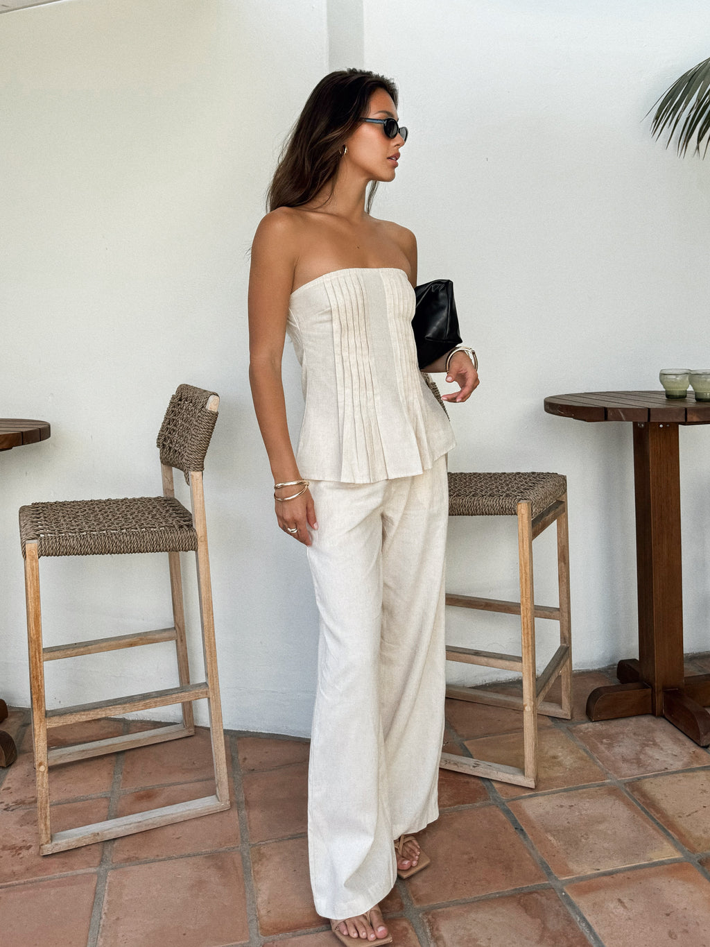 Taurus Linen Strapless Top - Stitch And Feather