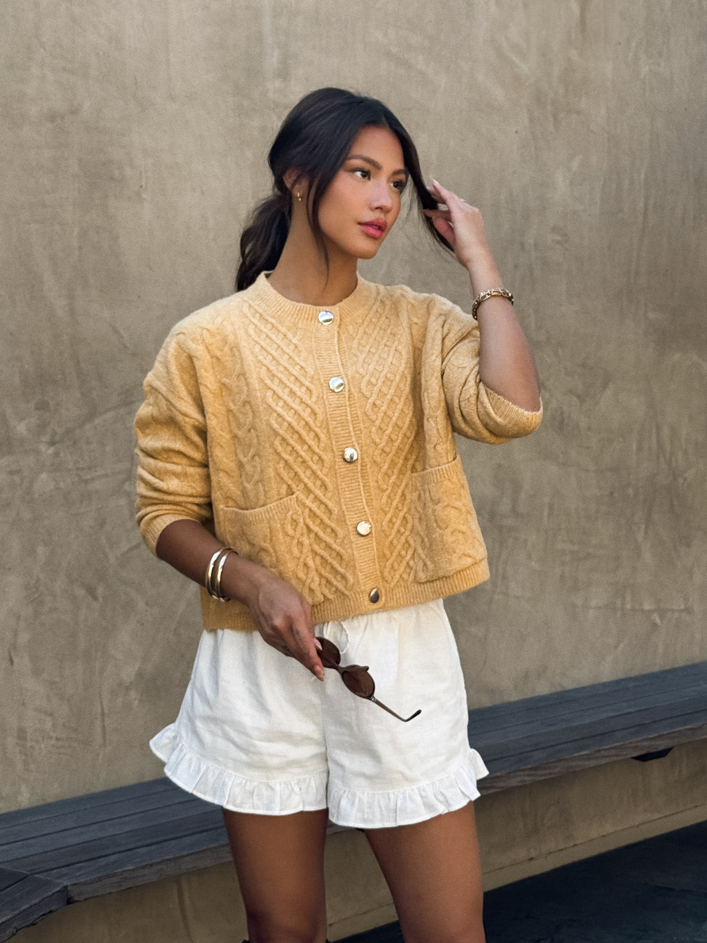 Golden Hour Cable Knit Sweater