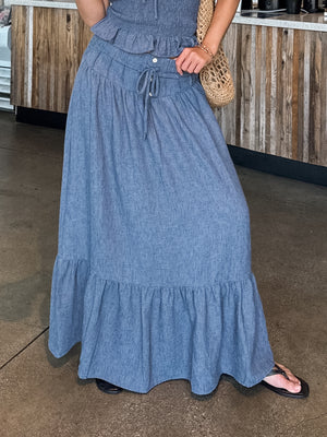 Ellis Smocked Maxi Skirt - Stitch And Feather